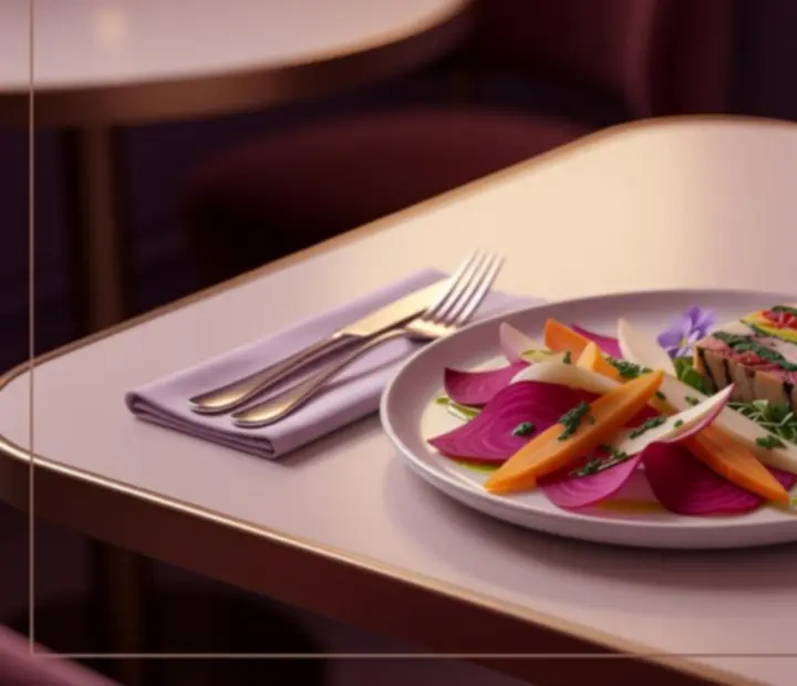 Assiettes d’entrées raffinées dressées sur une table du Comptoir Lilas